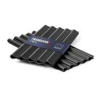 HOLZBRINK Clips de fijación para cinta ocultación de PP | 10 clips de fijación cinta de privacidad para vallas metálicas | negro (RAL 9005)