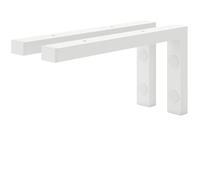 HOLZBRINK Escuadras para estanterías 30x15 cm HLA-B (2 uds.) | Escuadras metalicas para encimera de lavabo baño, soportes estanterías | Color: Blanco