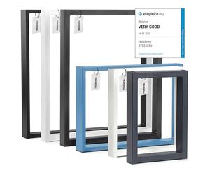 HOLZBRINK Pata de Acero para Mesa Comedor/Pata para Mesa de Café/Pata para Banco 60x20 mm, Perfil 40x43 cm, gris, 1 Unidad, HLT-01-E-BB-7016