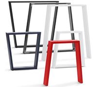 HOLZBRINK Pata de Mesa de Forma Trapezoidal para Mesa de Centro/Banco/Escritorio, 30/40x43cm, profil 100x20,Acero Lacado, 1 Unidad, HLT-22-C-BB-0000