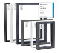 HOLZBRINK Pata para Escritorio, Patas rectangulares de Metal, 80x20 mm, Perfil 50x72 cm, Gris, 1 Unidad, HLT-01-C-II-7016