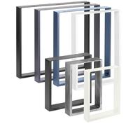 HOLZBRINK Patas de Metal Negro para Mesa | Soportes/Marco para Mesa del Centro, Comedor, Escritorio, Banco | Juego de 2 Patas 80 x 72 cm