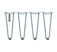 HOLZBRINK Patas Hairpin de Metal Azul grisáceo 30 cm (4 Piezas) HLT-12A | Patas de Horquilla para Muebles Bajos, cómodas, Muebles DIY | Estilo Industrial, diseño Vintage, Estructura Robusta