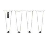 HOLZBRINK Patas Hairpin de Metal Marfil 30 cm (4 Piezas) HLT-12A | Patas de Horquilla para Muebles Bajos, cómodas, Muebles DIY | Estilo Industrial, diseño Vintage, Estructura Robusta