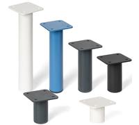 HOLZBRINK Patas para Muebles 10 cm de Metal Negro Ø42,4 mm (Juego de 4) - Patas somier 10 cm, para sofá, estantería y Muebles de Cocina - Resistentes, Modernas y pintadas al Polvo - Modelo: HLT-14C