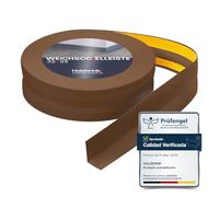HOLZBRINK Rodapie PVC adhesivo 32x23mm, 10 m | Rodapie flexible para el acabado de encimeras cocina, muebles baño | Perfil PVC | Color: roble oscuro