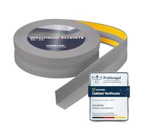 HOLZBRINK Rodapie PVC adhesivo 32x23mm, 10 m | Rodapie flexible para el acabado de encimeras cocina, muebles baño | Perfil PVC | Color: gris claro