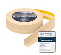 HOLZBRINK Rodapie PVC adhesivo 32x23mm, 25 m | Rodapie flexible para el acabado de encimeras cocina, muebles baño | Perfil PVC | Color: pino