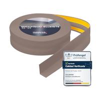 HOLZBRINK Rodapie PVC adhesivo 32x23mm, 25 m | Rodapie flexible para el acabado de encimeras cocina, muebles baño | Perfil PVC | Color: capuchino
