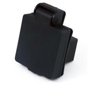 HOLZER / 6 unidades/enchufes/enchufe empotrable/IP44/negro/tapa con cierre automático (negro)