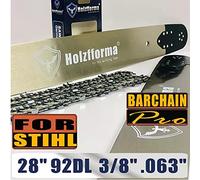 Holzfforma - Barra guía de 28 pulgadas y cadena de sierra de cincel completa 3/8 .063 92DL compatible con Stihl MS361 MS362 MS380 MS390 MS440 MS441 MS460 MS461 MS660 MS661 MS650