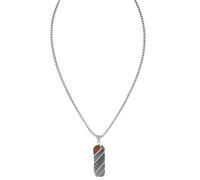 HOLZKERN Collar de acero inoxidable Outlands, madera de koa y meteorito
