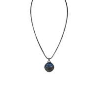 HOLZKERN Collar de acero inoxidable para hombre Archetype Sodalite | Pieza de joyería con un colgante mate que representa cadenas montañosas