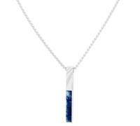 HOLZKERN Collar de acero inoxidable para hombre Campania Sodalita/Damasco