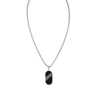 HOLZKERN Collar de acero inoxidable para hombre Outlands, pizarra/plata