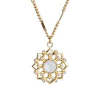 HOLZKERN Collar para mujer. Composición: Piedra lunar/Color oro. | Collar para mujer de acero inoxidable 316L pulido, chapado en oro