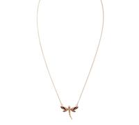 HOLZKERN Collar para mujer Kindred amatista/libélula color oro rosa | Cadena de acero inoxidable con colgante de libélula, collar chapado en oro rosa, cadena de ancla con colgante de amatista