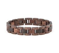 HOLZKERN Pulsera de acero inoxidable para hombre con madera, marcada color nogal/cobre 9010631024185
