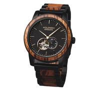 HOLZKERN Reloj automático para Hombre San Francisco zebrano/Arce