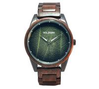 HOLZKERN Reloj de Pulsera para Hombre Edisto Nogal/Hoja
