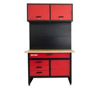 Holzmann WHL1200 - Banco de trabajo con armario colgante y pared perforada