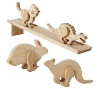 Holzrampe, Tierspielzeug, Trägheitslaufspielzeug - Set Mit 5 Hölzernen Downhill-Trägheitslauftieren - Und Mädchen Blockieren Spielzeug, Spielzeugblöcke Für Kinder AB DREI Jahren