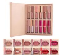 Holzsammlung 12 piezas Lápiz labial Kit de brillo de labios de lápiz labial líquido mate Kit de regalo de lápiz labial líquido resistente al agua de larga duración para cosméticos