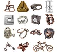 Holzsammlung 15 Piezas Rompecabezas de Metal,Juegos De Ingenio,Expande Imaginación y Creatividad Espacial,Set De Puzzles Inteligentes para Adultos y niños Juguetes