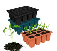 Holzsammlung 3 Piezas Bandejas Semilleros de Germinacion, 36 Células Silicona Reutilizar Bandejas de Germinación para Invernaderos, Semillero Bandeja Invernadero Interio para Plantas en Crecimiento