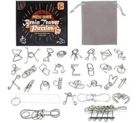 Holzsammlung 30 Piezas Rompecabezas de Metal, Juegos de Ingenio Rompecabezas Metal Classic Mini IQ Puzzle, Juguetes Inteligencia Educativos Regalo para Adultos Niños Adolescentes