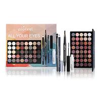Holzsammlung 40 Colores Maquillaje Paleta de Sombra de Ojos Brillo Mate Pigmentado de Alta Durabilidad Maquillaje Sombra de Ojos Pallete Cosméticos,con Brocha de Maquillaje, Rímel y Lápiz de Rejas