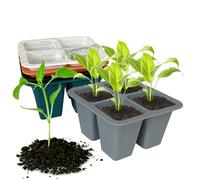 Holzsammlung 5 Piezas Bandejas Semilleros de Germinacion, 20 Células Silicona Reutilizar Bandejas de Germinación para Invernaderos, Semillero Bandeja Invernadero Interio para Plantas en Crecimiento