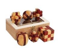 Holzsammlung 6 Piezas Juego Difícil de Rompecabezas de Madera 3D Brain Teaser Juego Puzle de Inteligencia Desarrollo, IQ Juguete Educativos Juegos de Lógica Entrenamiento Cerebro para Niños Adultos