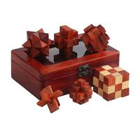 Holzsammlung 6 Piezas Juego Difícil de Rompecabezas de Madera 3D Brain Teaser Juego Puzle de Inteligencia Desarrollo, IQ Juguete Educativos Juegos de Lógica Entrenamiento Cerebro para Niños Adultos
