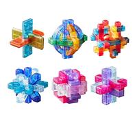 Holzsammlung 6 Piezas Rompecabezas, 3D IQ Juegos de Ingenio, Rompecabezas Puzzle Bloqueo Juguetes Educativos Regalo para Niños Adultos Adolescentes, 7cm