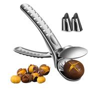 Holzsammlung Abridor de Castañas, Corta Castañas Multifuncional, Cascanueces en Acero Inoxidable, Pinzas para Castañas Chestnut Open Clip Nut Crackers para Castañas Nueces y Otros Frutos Secos - Pro
