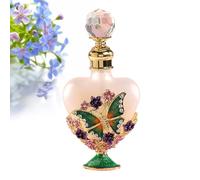 Holzsammlung Botella de Perfume Vintage con Mariposa y Flores de Patrón, Organizador de Viales de Perfume Vacíos Recargables