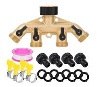 Holzsammlung Distribuidor de Agua de 4 vías de latón Macizo Divisor Divisor de Manguera de jardín Conector Y Divisor de Grifo de Agua del Grifo