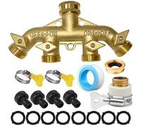 Holzsammlung Distribuidor de Agua de 4 vías de latón Macizo Divisor Divisor de Manguera de jardín Conector Y Divisor de Grifo de Agua del Grifo