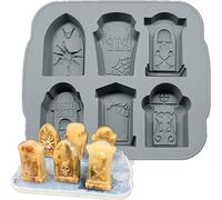 Holzsammlung Molde de la Bandeja del Cubo de Hielo del lápida sepulcral con tapa, Juego de 1 Moldes de Silicona para Cubitos de Hielo o Bombones para Whisky, Cócteles, Licor ychocolate, pastel