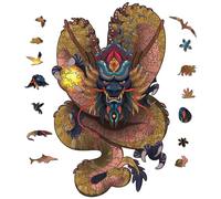 Holzsammlung Puzzle de Madera, Rey Dragon Forma Única Irregular Piezas de Wooden Puzzle, Rompecabezas de Madera 3D para Adultos y Niños Colección de Juegos Familiares (24.5x40.6cm, 300 Piezas)