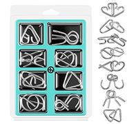 Holzsammlung Rompecabezas 8 Piezas de Metal, Juegos de Ingenio Rompecabezas Metal Classic Mini IQ Puzzle, Juguetes Inteligencia Educativos Regalo para Adultos Niños Adolescentes