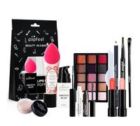 Holzsammlung Set De CosméTicos Todo En Uno, 12 Piezas Kits De Maquillaje Juego De Regalo De Maquillaje, Kit De Inicio Completo Kit De Cara Y Labios Kit De Maquillaje Para Mujeres Apto Para Viajes