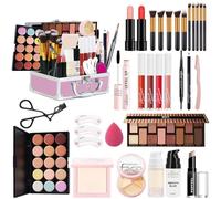 Holzsammlung Todo en Uno Kit de Maquillaje, Kit de Maquillaje Multiusos, Set de Regalo de Maquillaje Kit Completo de Inicio con Sombras de Ojos, Máscara, Fundación, Ocultadora para Niñas Mujeres
