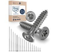 Holzschrauben Torx Schrauben 6x100 Edelstahl V2A rostfrei Spanplattenschrauben für Holz Teilgewinde 6mm stark 100mm lang 25 Stück Edelstahlschrauben Holz A2