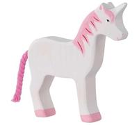 HOLZTIGER 80611 Unicornio de madera, juguete de madera hecho a mano de arce, colores a base de agua, promueve la imaginación y la creatividad de los niños, fabricado en Europa, 12 cm x 3 cm x 14 cm, a