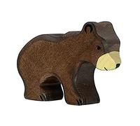 Holztiger - Figura de Juguete Petit Ours Brun (80185) | Figura de animales de madera para animales del bosque, parque de animales y juego de rol natural, madera maciza pintada a