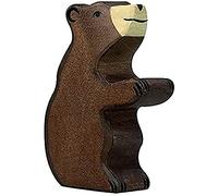 Holztiger - Figura de Juguete Petit Ours Brun (HT80186) | Figura de animales de madera para animales del bosque, parque de animales y juego de rol natural, madera maciza pintada a