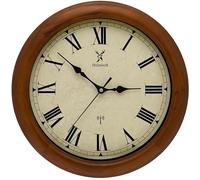 Holzwerk (Funk) 35 cm Naturaleza Vintage Retro Madera Funk Cristal Reloj de pared redondo Reloj de pared de madera con números romanos, reloj de pared inalámbrico casi silencioso, silencioso, madera