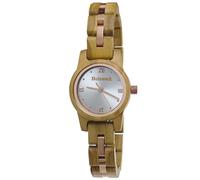 Holzwerk Germany Reloj de cuarzo hecho a mano para mujer, ecológico, madera natural, haya, marrón, plata, oro rosa, números romanos, analógico, clásico, reloj de cuarzo